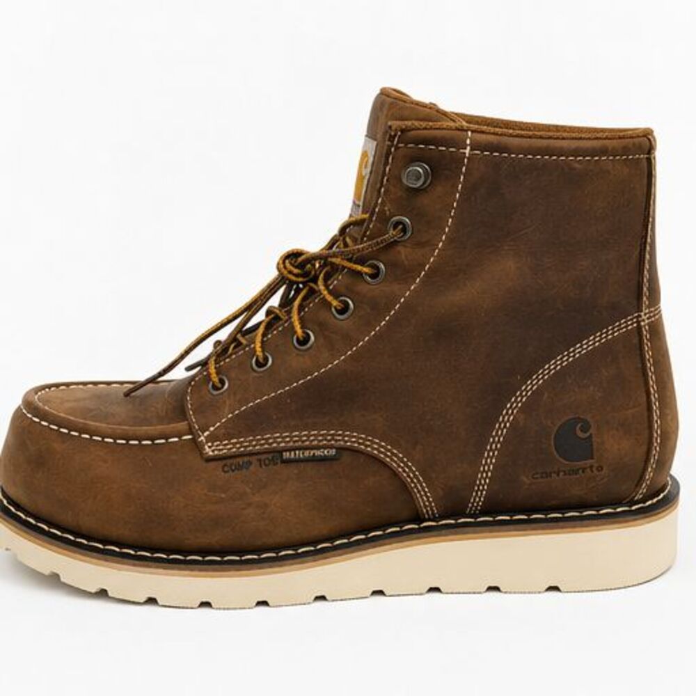 Carhartt FW6425-M Men’s 11 Waterproof Moc Toe Nano Composite Work Boots Brown